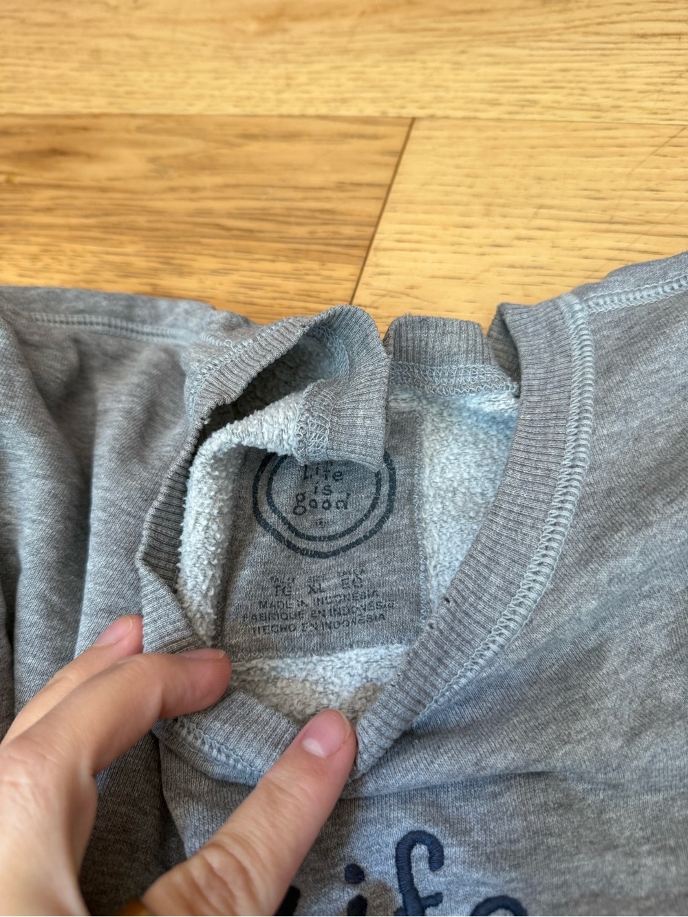 Life is Good Gray Crewneck Sweatshirt - Picture 4 of 5